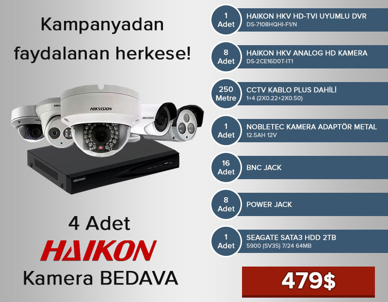 4 Adet Haikon Kamera BEDAVA  K1701